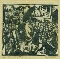 Wolf Kibel, From the Book of Esther, linocut
