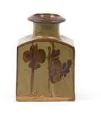 Tim Morris, A slab-built glazed stoneware vase, with flower motif