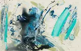 Abstract Profiles by Christo Coetzee, mixed media on paper, sold Apr 2016