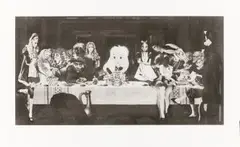 Gordon Froud, The Last Teaparty, Version IV Mezzotint, lithograph
