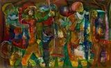 The Festival by Martin Qgibinsizi Tose, acrylic on paper, sold Apr 2016