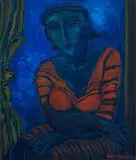 Jan Vermeiren, Single Figure, oil on canvas