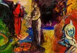 Philip Badenhorst, Figures in the Evening, mixed media on paper