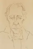 Gregoire Boonzaier, Portrait of Man, charcoal on paper