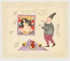 Margaret Vorster, Picture at an Exhibition, hand coloured lithograph