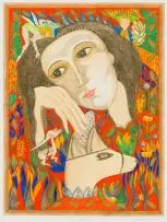 Margaret Vorster, The Dreaming, hand coloured etching