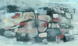 Abstract Landscape by Gordon Vorster, oil on canvas laid down on board, offered Apr 2016
