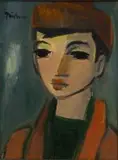 Portrait of a Boy by Carl Büchner, oil on board, sold Apr 2016