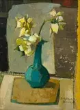 Barbara Grace Burry, Geometric Still Life, oil on board