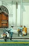 Sheila Nowers, The Street Singers, Cape Town, watercolour