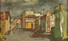 Gregoire Boonzaier, District Six, recto; Houses amongst Trees, verso, oil on board