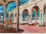 Alexander Podlashuc, Processional Sculpture, watercolour