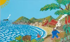 Sunshine on the Beach by Nicolaas Maritz, acrylic on card, offered Apr 2016
