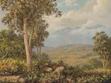 Roy Taylor, Landscape with Trees and Farmlands, oil on board