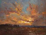 Transvaal Landscape by Titta Fasciotti, oil on panel, sold Apr 2016