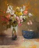 Mari Vermeulen-Breedt, Still Life with Flowers and Bowl