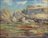Allerley Glossop, Rocky Landscape, oil on board