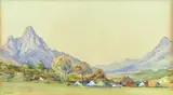 Cape Landscape by Walter Battiss, watercolour, sold Apr 2016