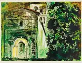 La Chapelle, St Robert, Dordogne by John Piper, colour lithograph, offered Apr 2016