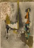 Johnny Friedlaender, Abstract Composition, colour etching