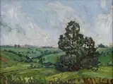 Clément Sénèque, Hills, Midlands, oil on canvas laid down on board