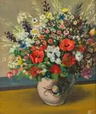 Pranas Domšaitis, Still Life with Spring Flowers