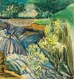 Edith King, Flowing Stream, watercolour