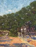 Clément Sénèque, Town Gardens, Natal, oil on canvas laid down on board