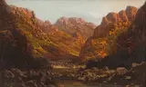 Tinus de Jongh, Valley Landscape, oil on canvas