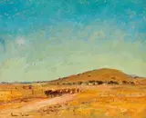 Cattle Herder by Adriaan Boshoff, oil on canvas laid down on board, sold May 2016
