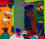 Zwelethu Mthethwa, The Ceremony, pastel