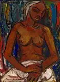 Seated Nude by Maurice van Essche, oil on panel, offered May 2016