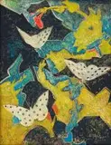 Eugene Labuschagne, Butterflies, oil on canvas
