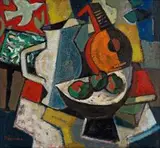 Hennie Niemann Snr, Still Life with Fruit, Jug and Mandolin