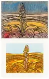 Wheat Fields, original woodblock and woodcut by Cecil Skotnes, carved and incised woodblock with accompanying colour woodcut, sold May 2016