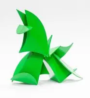 Abstract Composition, Green by Edoardo Villa, painted steel, sold May 2016