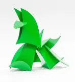 Abstract Composition, Green by Edoardo Villa, painted steel, sold May 2016