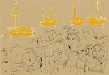 Sydney Harbour by Walter Battiss, pen, ink and watercolour, sold May 2016