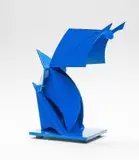 Abstract Composition, Blue by Edoardo Villa, painted steel, sold May 2016