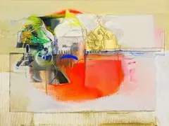 Abstract Composition by Nils Burwitz, oil on canvas, sold May 2016