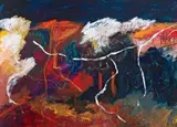 Fred Schimmel, Abstract Composition #1056, oil on canvas