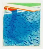 David Hockney, Pool Made with Paper and Blue Ink for Book, together with the accompanying book Paper Pools, colour lithograph