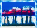 Dance of the Initiates by Robert Hodgins, colour monoprint, sold May 2016
