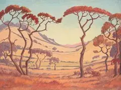Jacobus Hendrik Pierneef, Winter Bosveld, oil on board