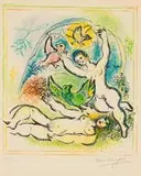 Marc Chagall, In the Land of the gods: Tomorrow My Fair One Shall Have a Dove (Mourlot 538), colour lithograph