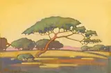 Umbrella Thorn by Jacobus Hendrik Pierneef, oil on hessian, sold May 2016