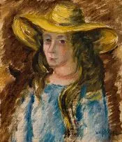Wolf Kibel, Girl in a Blue Gown, oil on canvas laid down on board