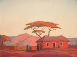 Die Bosveld Huisie by Jacobus Hendrik Pierneef, oil on board, sold May 2016