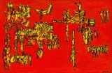 Yellow Figures by Walter Battiss, oil on canvas, sold May 2016