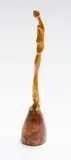Lucas Sithole, Not Again (Ngeke) - LS8121, carved yellowwood on a tambotie base